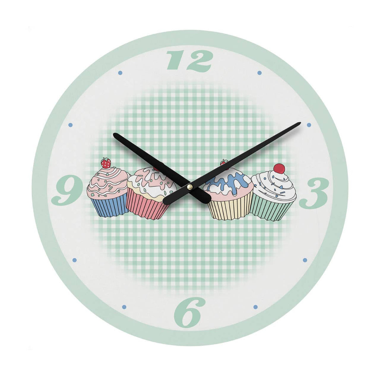 Cannoli 34cm Dia Green Cupcake Wall Clock