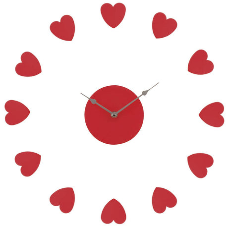 Red Plastic Heart Diy Wall Clock