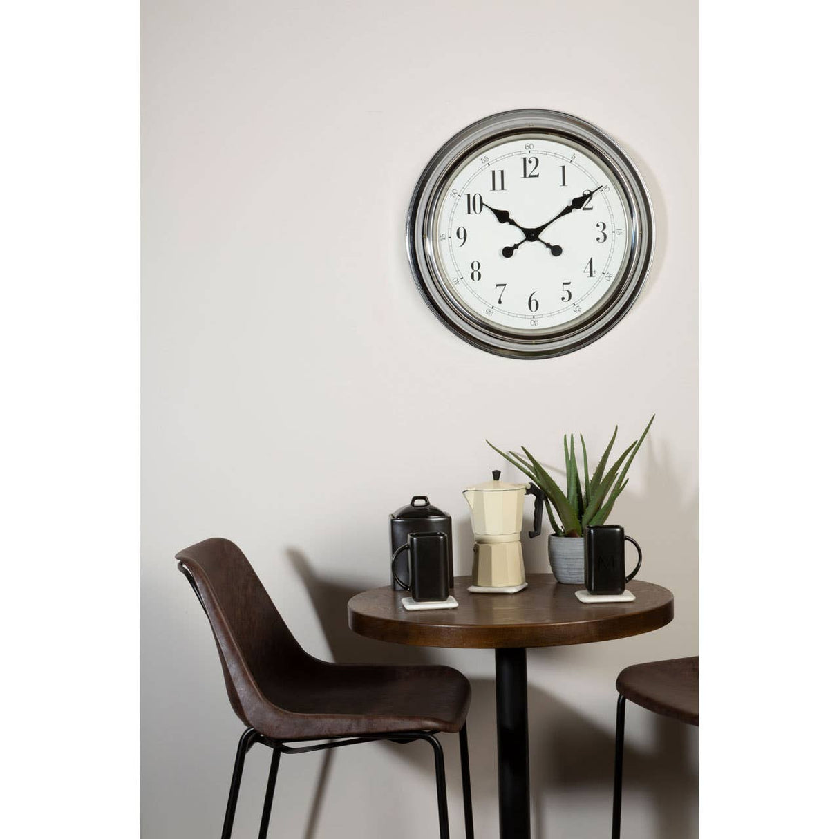 Chrome Finish Wall Clock