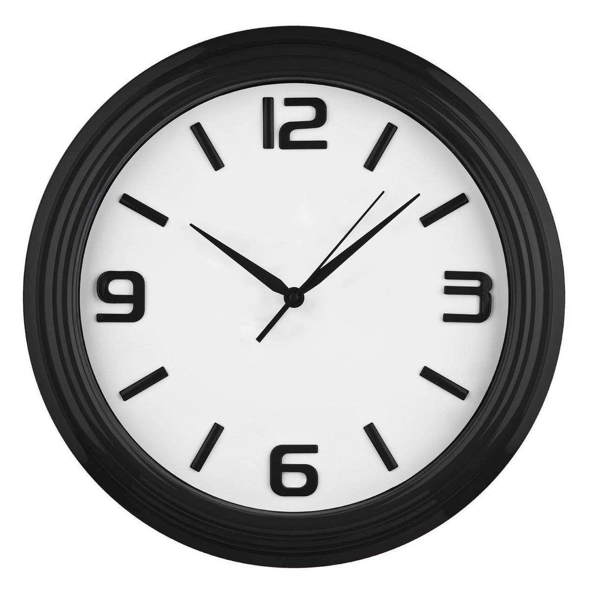 Laxmi Black Plastic Wall Clock