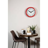 Red Metal Lined Rim Wall Clock