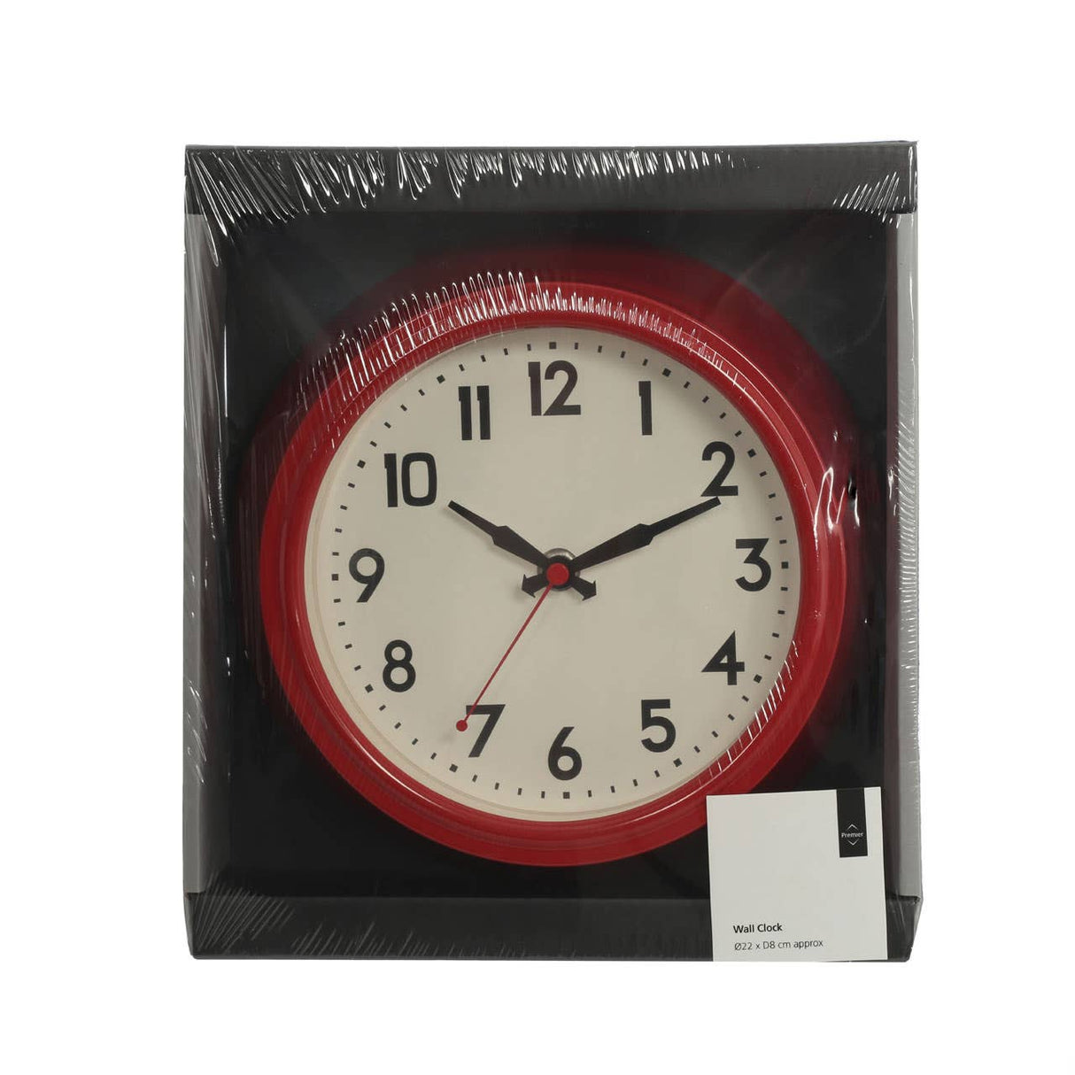 Red Metal Wall Clock