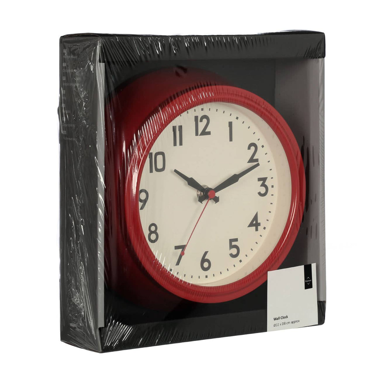 Red Metal Wall Clock