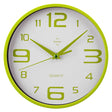 Lime Green And White Plastic Wall Clock