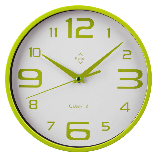 Lime Green And White Plastic Wall Clock