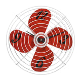 Red Retro Fan Design Wall Clock