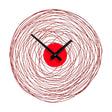 Red Swirl Metal And Plastic Wall Clock
