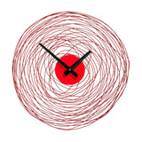 Red Swirl Metal And Plastic Wall Clock