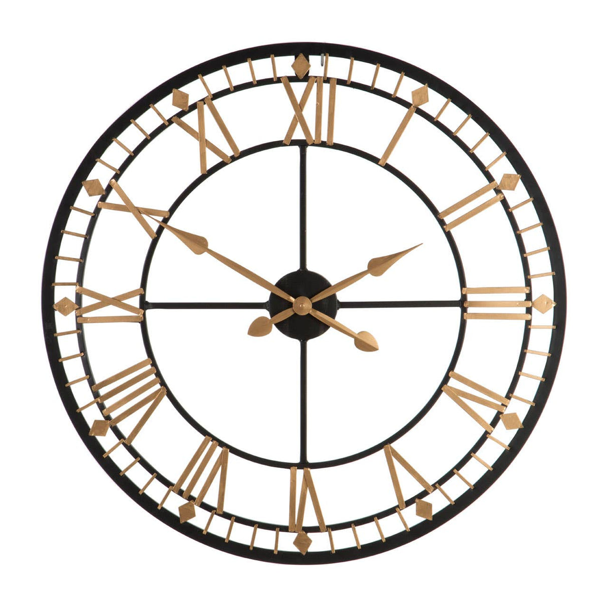 Black And Gold Metal Wall Clock
