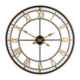 Black And Gold Metal Wall Clock