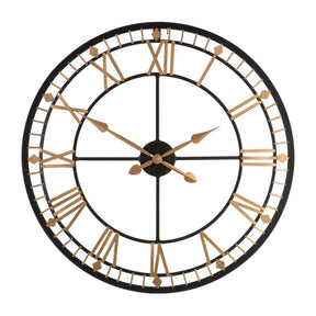 Black And Gold Metal Wall Clock
