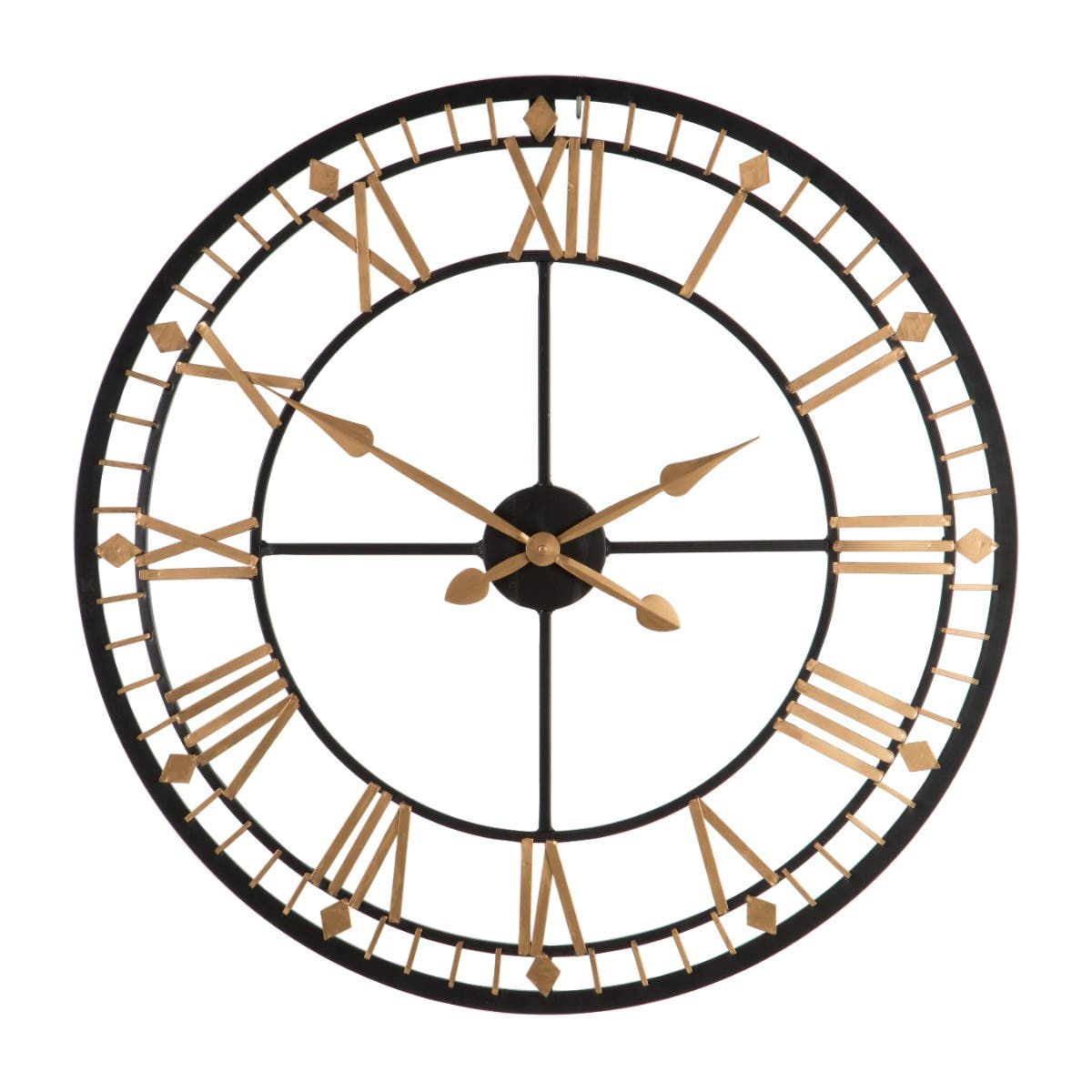 Black And Gold Metal Wall Clock