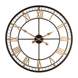 Black And Gold Metal Wall Clock