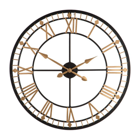 Black And Gold Metal Wall Clock