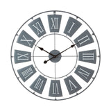 Grey Metal Large Wall Clock