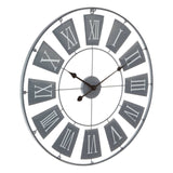 Grey Metal Large Wall Clock