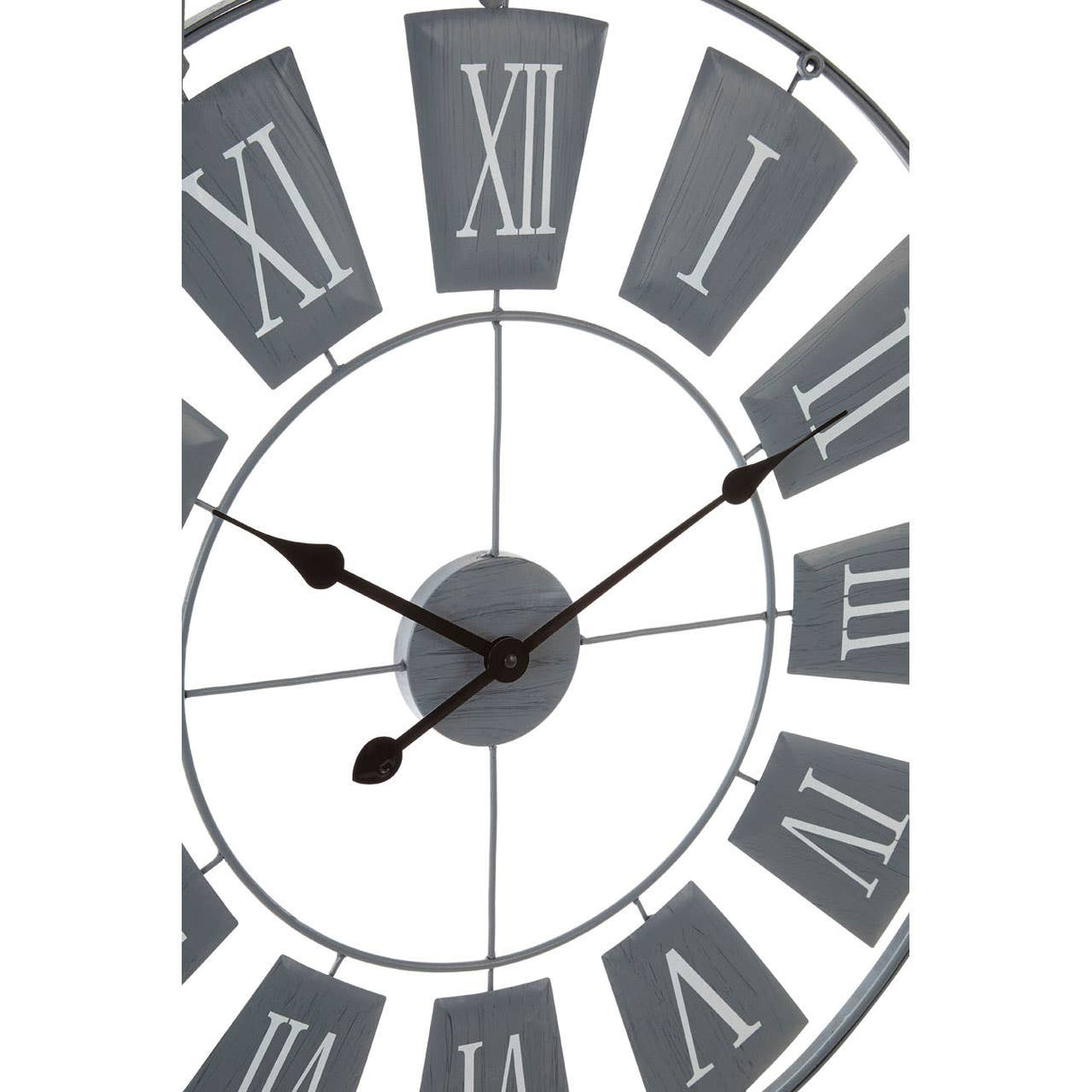 Grey Metal Large Wall Clock