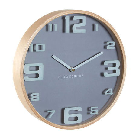 Vitus Grey Wood Large Numbers Wall Clock