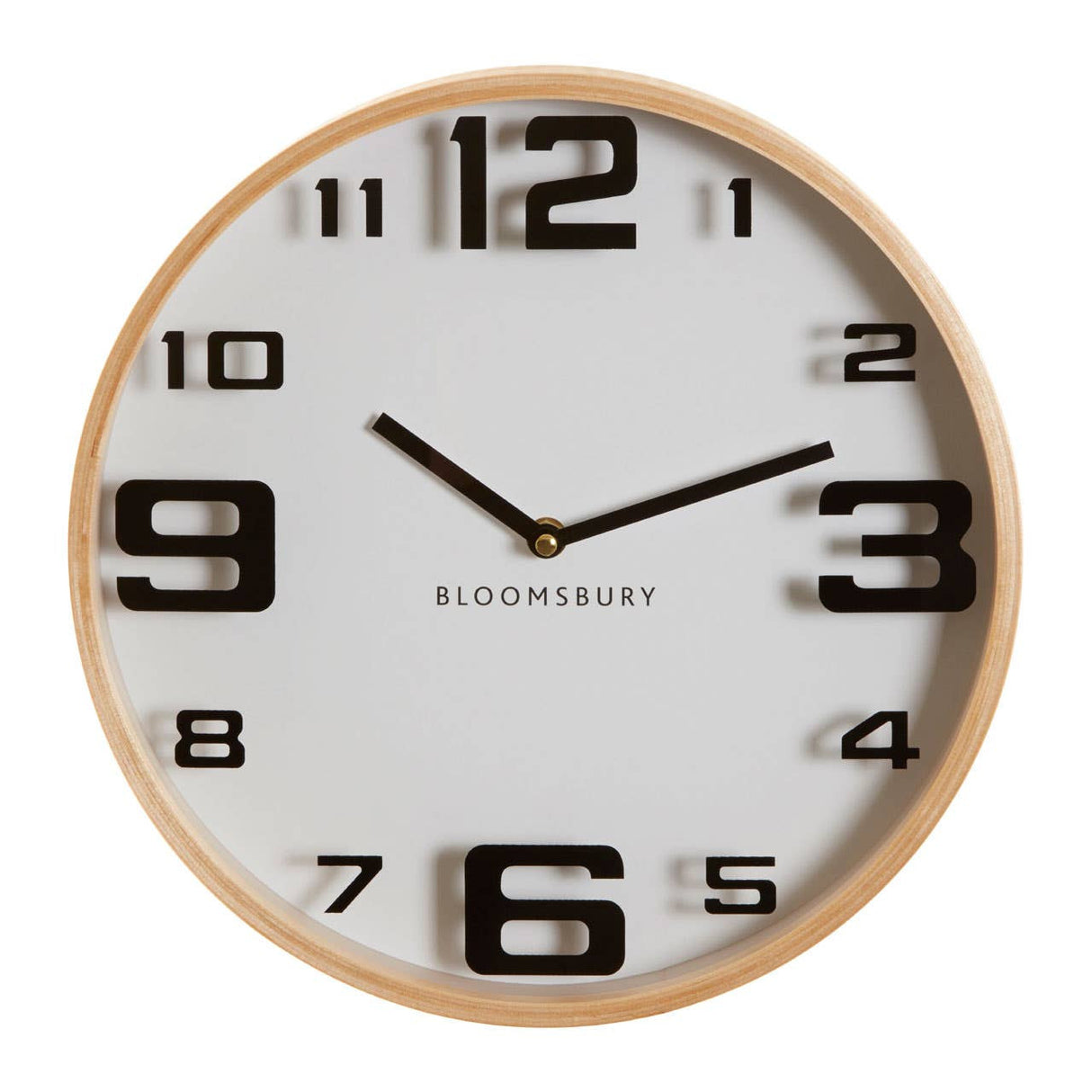 Vitus 30cm Dia White Wood Large Numbers Wall Clock
