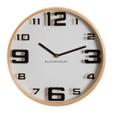 Vitus 30cm Dia White Wood Large Numbers Wall Clock