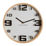 Vitus 30cm Dia White Wood Large Numbers Wall Clock