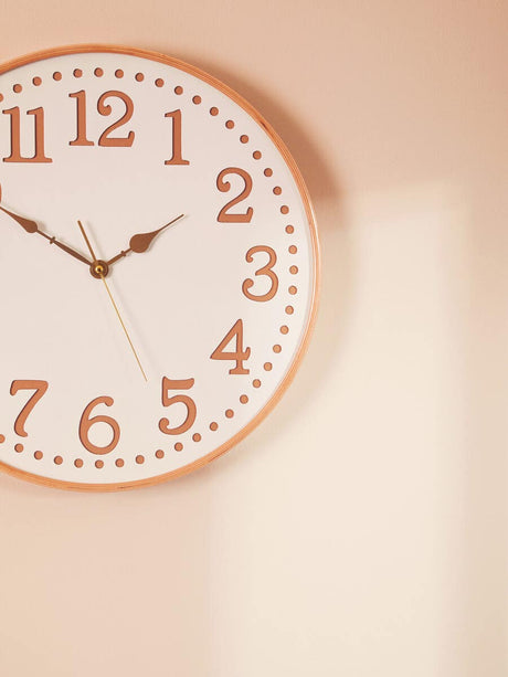 Vitus White Wood With Gold Numbers Wall Clock