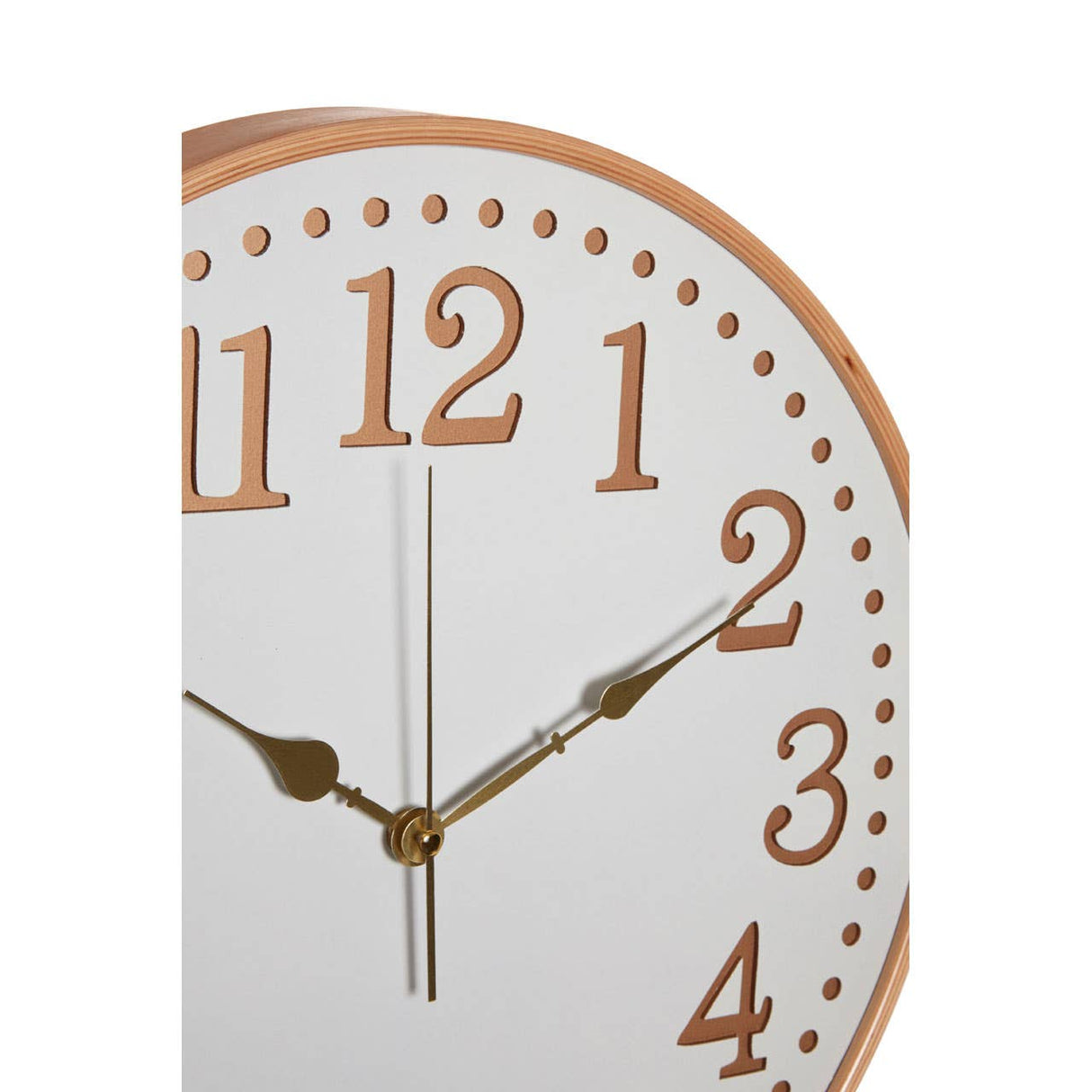 Vitus White Wood With Gold Numbers Wall Clock