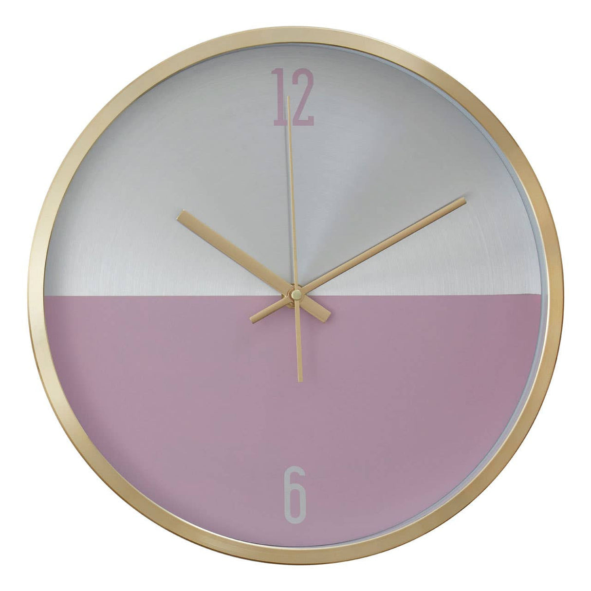 Elko 30cm Dia Silver Gold and Pink Finish Wall Clock