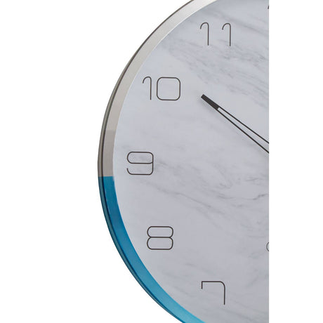 Elko Wall Clock With Silver / Blue Frame