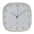 Elko Square Gold Finish Case Wall Clock