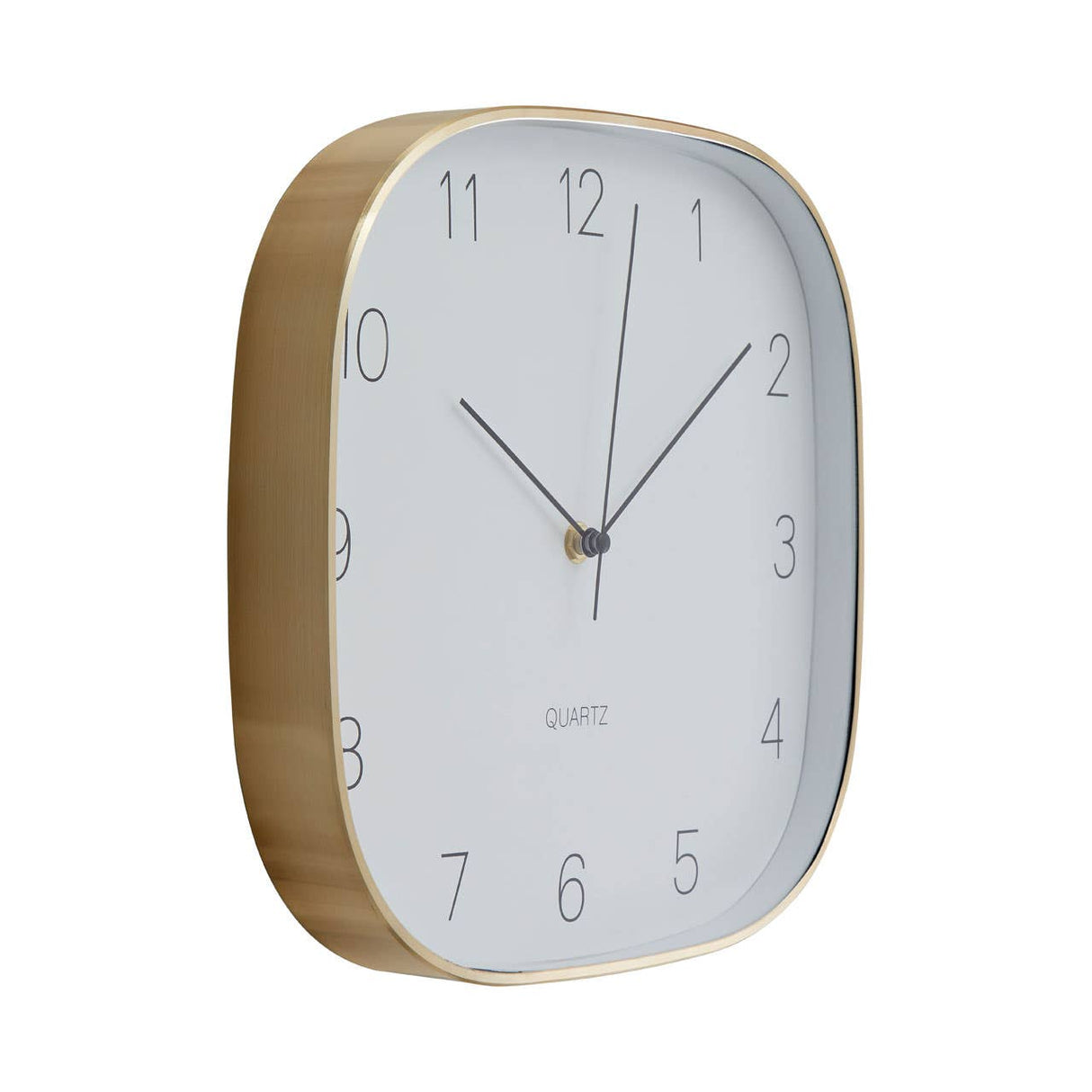 Elko Square Gold Finish Case Wall Clock