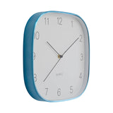 Elko Square Blue Finish Case Wall Clock