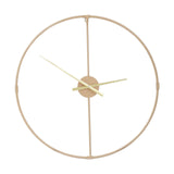 Wall Clock With Gold Finish Metal Open Frame