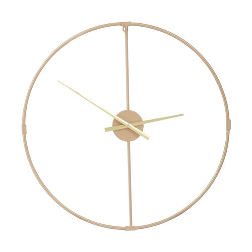 Wall Clock With Gold Finish Metal Open Frame