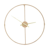 Wall Clock With Gold Finish Metal Open Frame