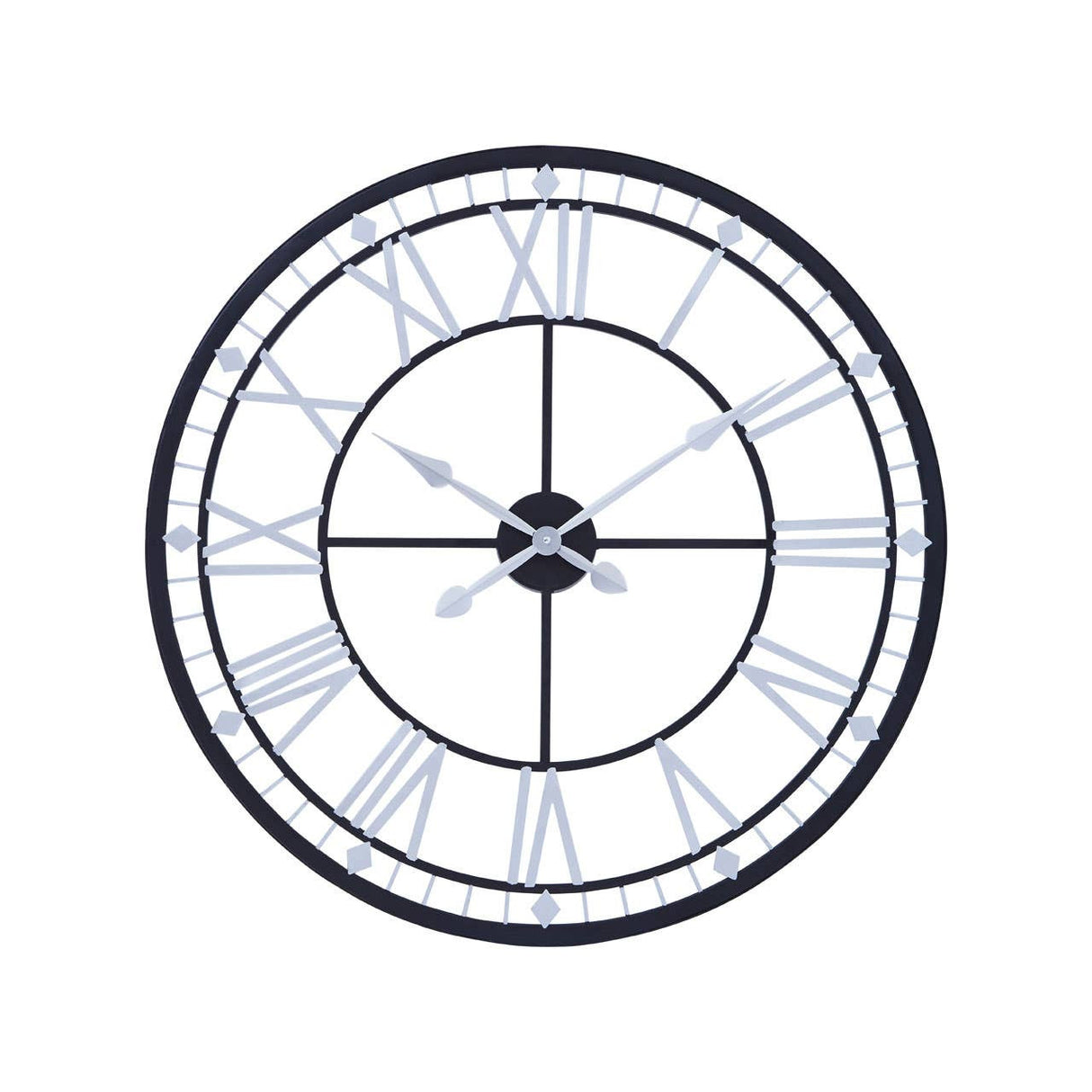 Skeletal Wall Clock With Black Finish Frame