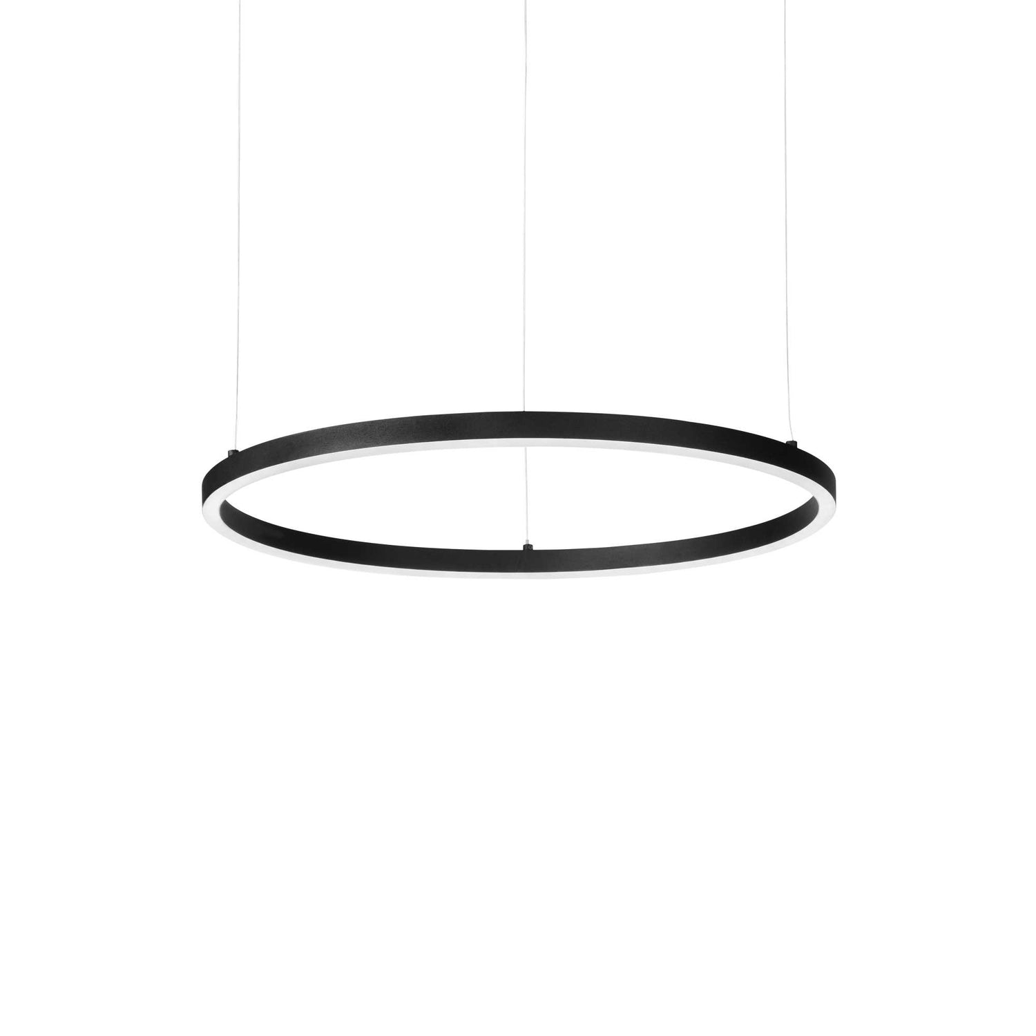 Sleek Black Oracle Slim Round Pendant Light - 3000K