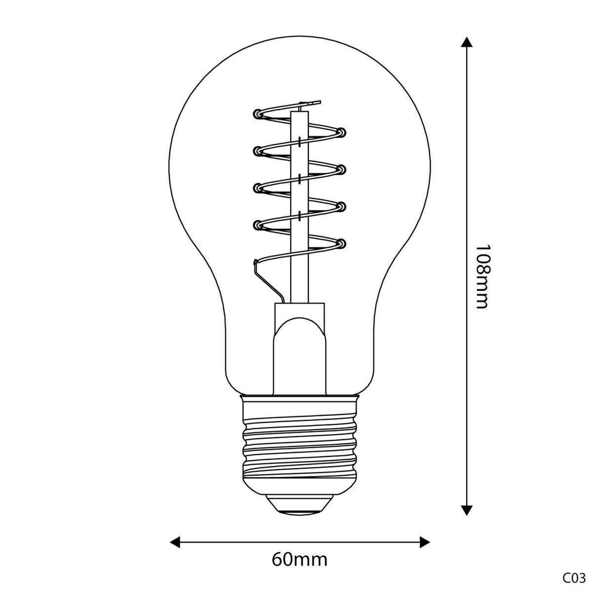 LED Golden Small Light Bulb E27 4W 1800K (BBC03)