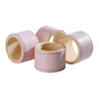 Faux Leather Pink Napkin Rings - Set Of 4