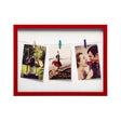 Washing Line 3 Peg Deep Red Photo Frame