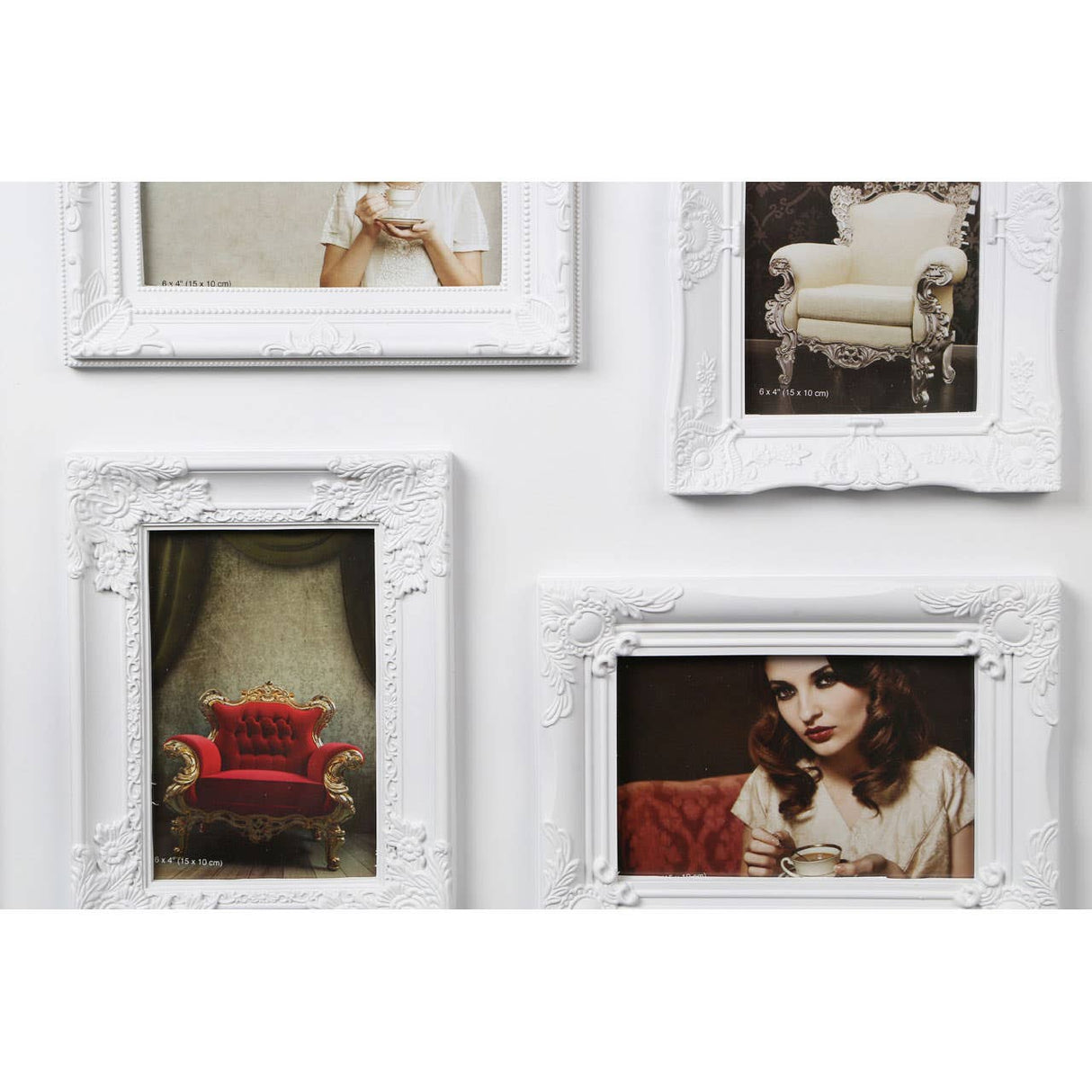 4 Photo White Plastic Multi Photo Frame