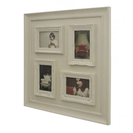 4 Photo Cream Plastic Multi Photo Frame