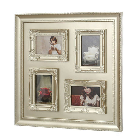 Vintage Style Champagne 4 Photo Frame