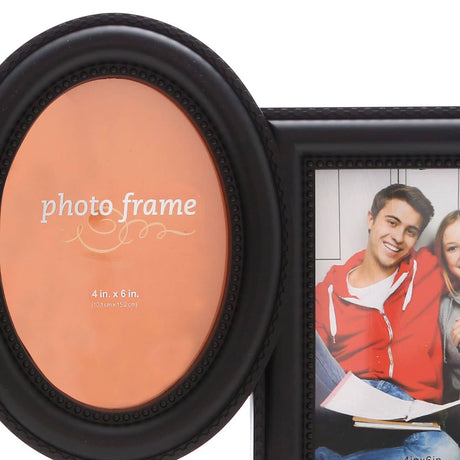 4 Photo Black Plastic Multi Photo Frame