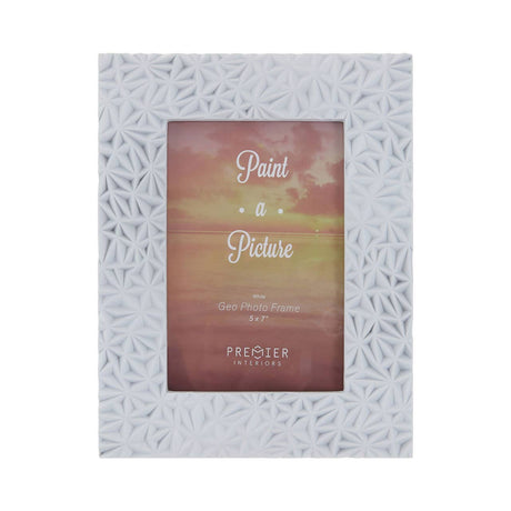 Geo White 5In X 7In Photo Frame
