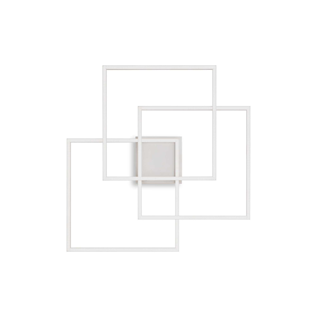 White QUADRATO Copper Flush Mount Light