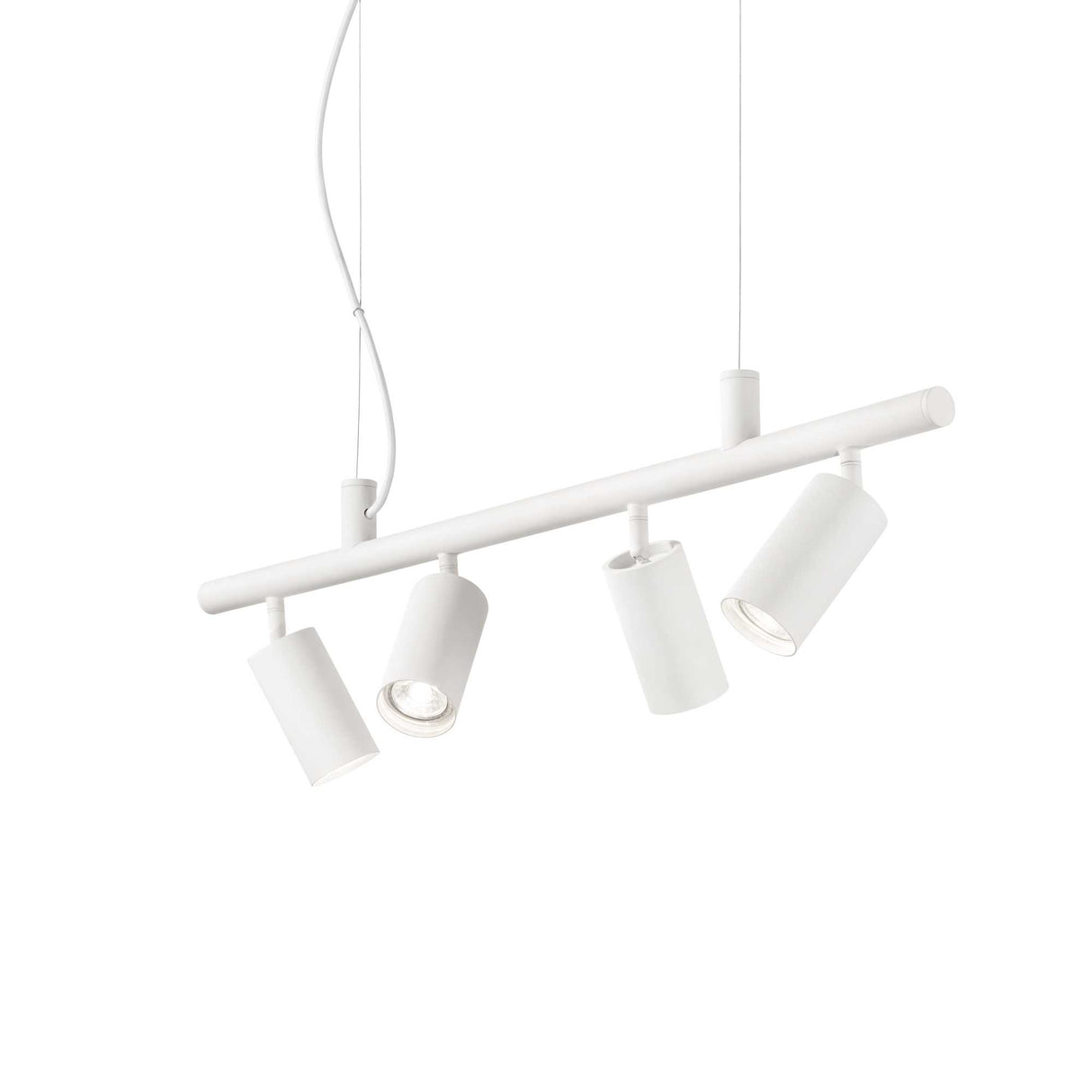 Luminous Elegance: Quad-Bulb White Pendant Light