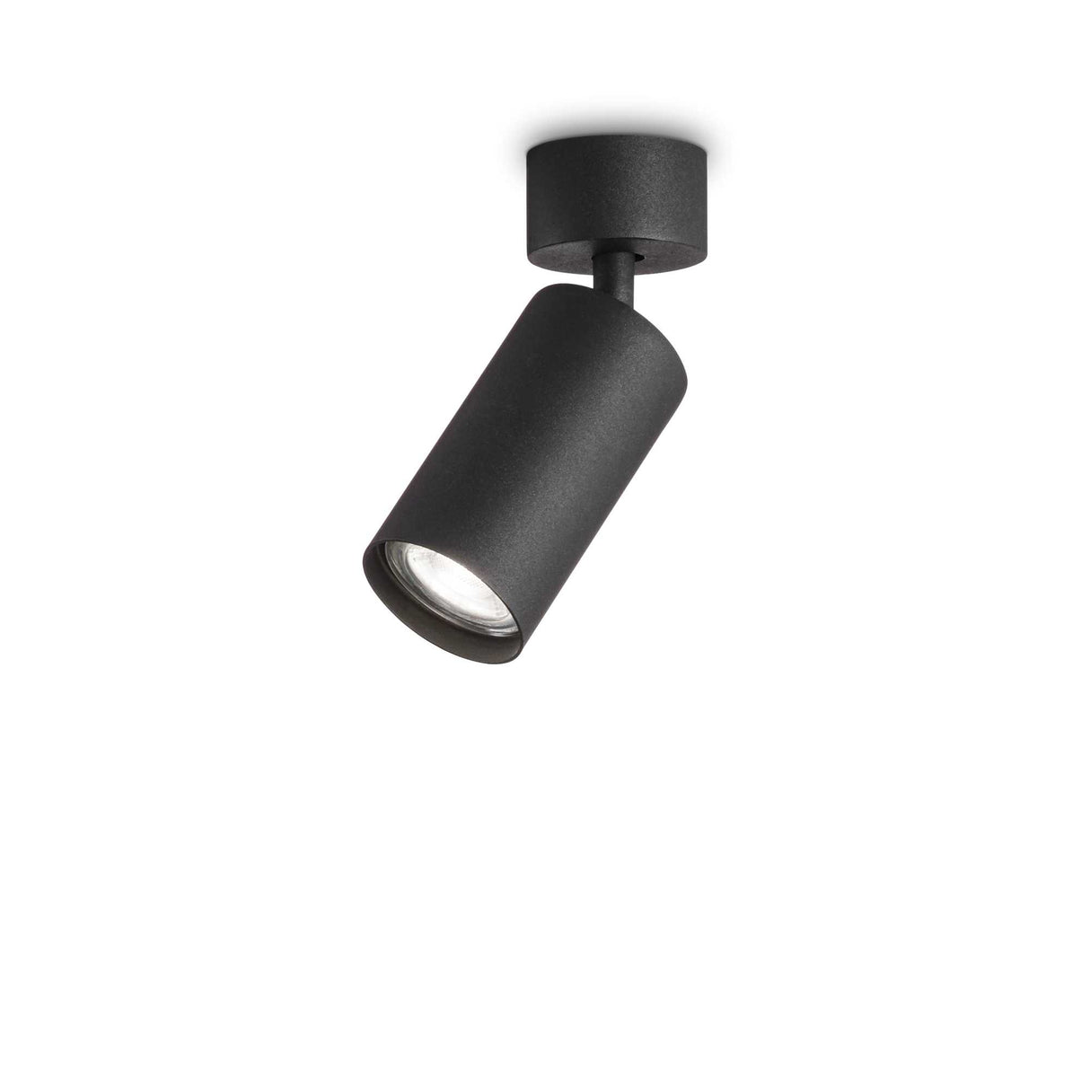 Sleek Black Single-Bulb Flush Mount Light