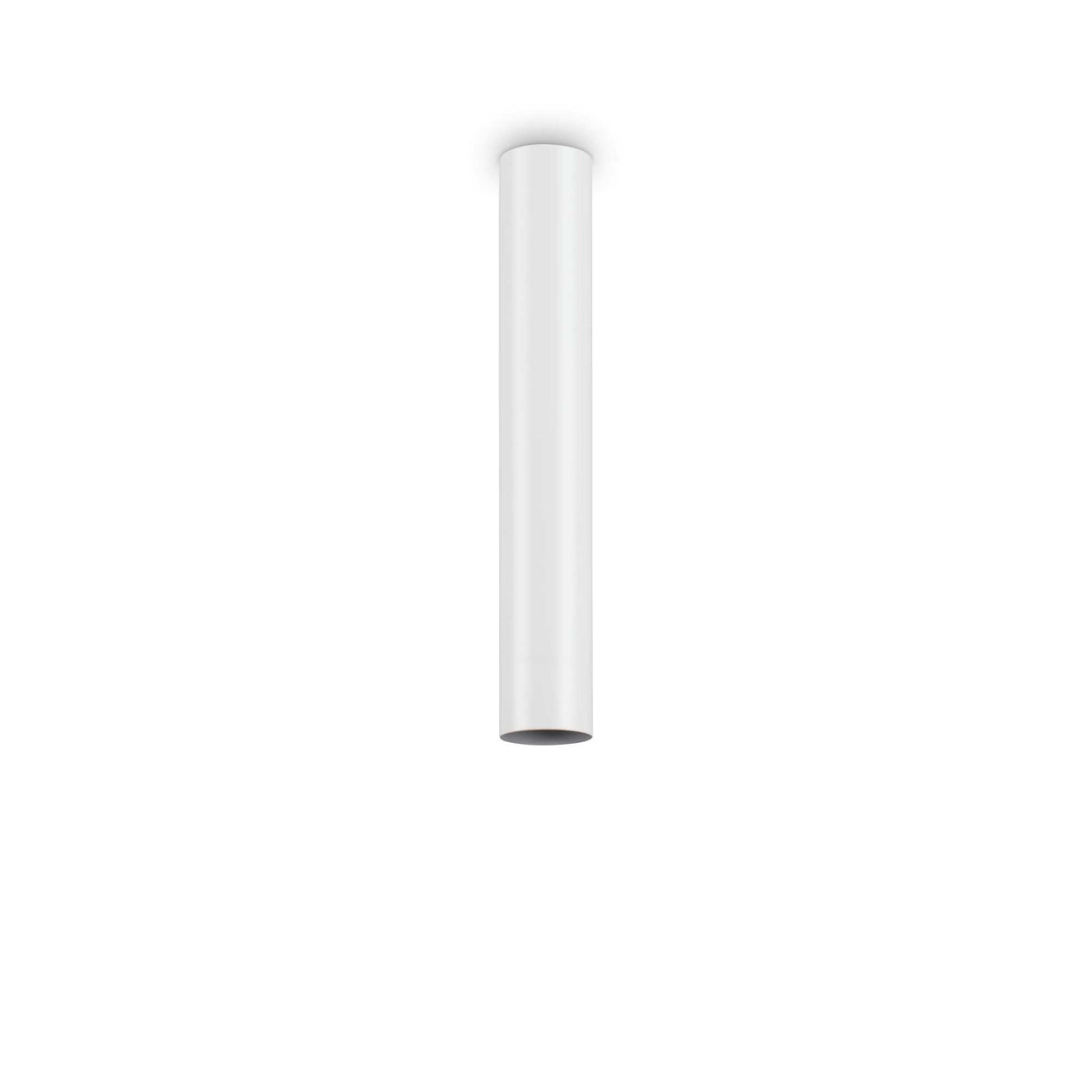 Sleek White Flush Ceiling Light with Single Bulb