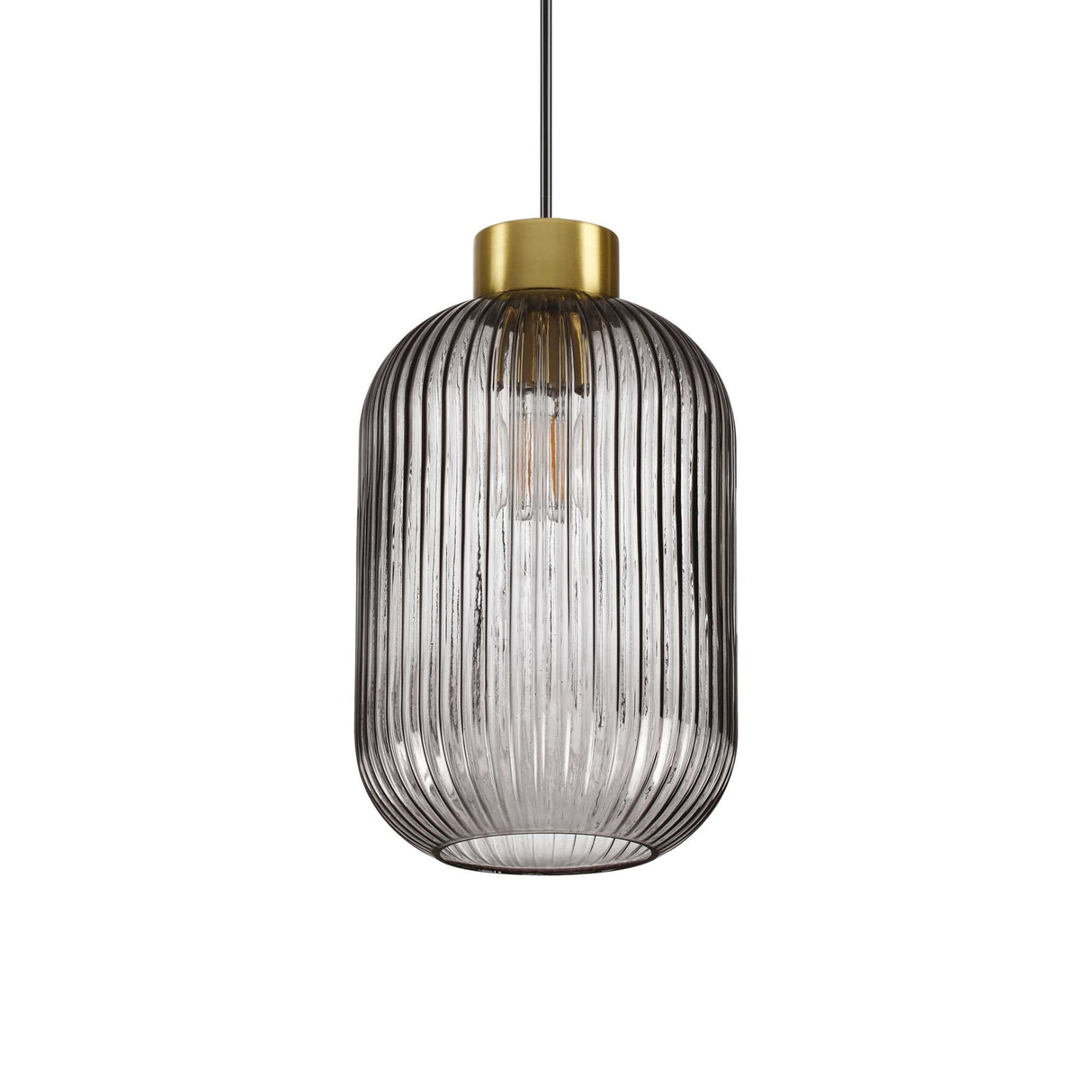 Smoked Glass Single-Bulb Pendant Lamp MINT-3